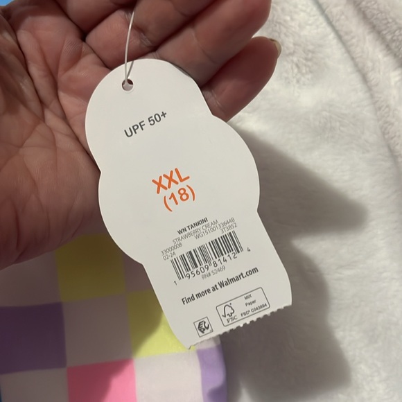 New Wonder Nation Girls' Strappy Tankini Swimsuit UPF 50 2-Piece Size XXL 18 - Picture 5 of 15